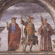 Sandro Botticelli, Domenico Ghirlandaio and Assistants,The Roman heroes Decius Mure,Scipio and Cicero